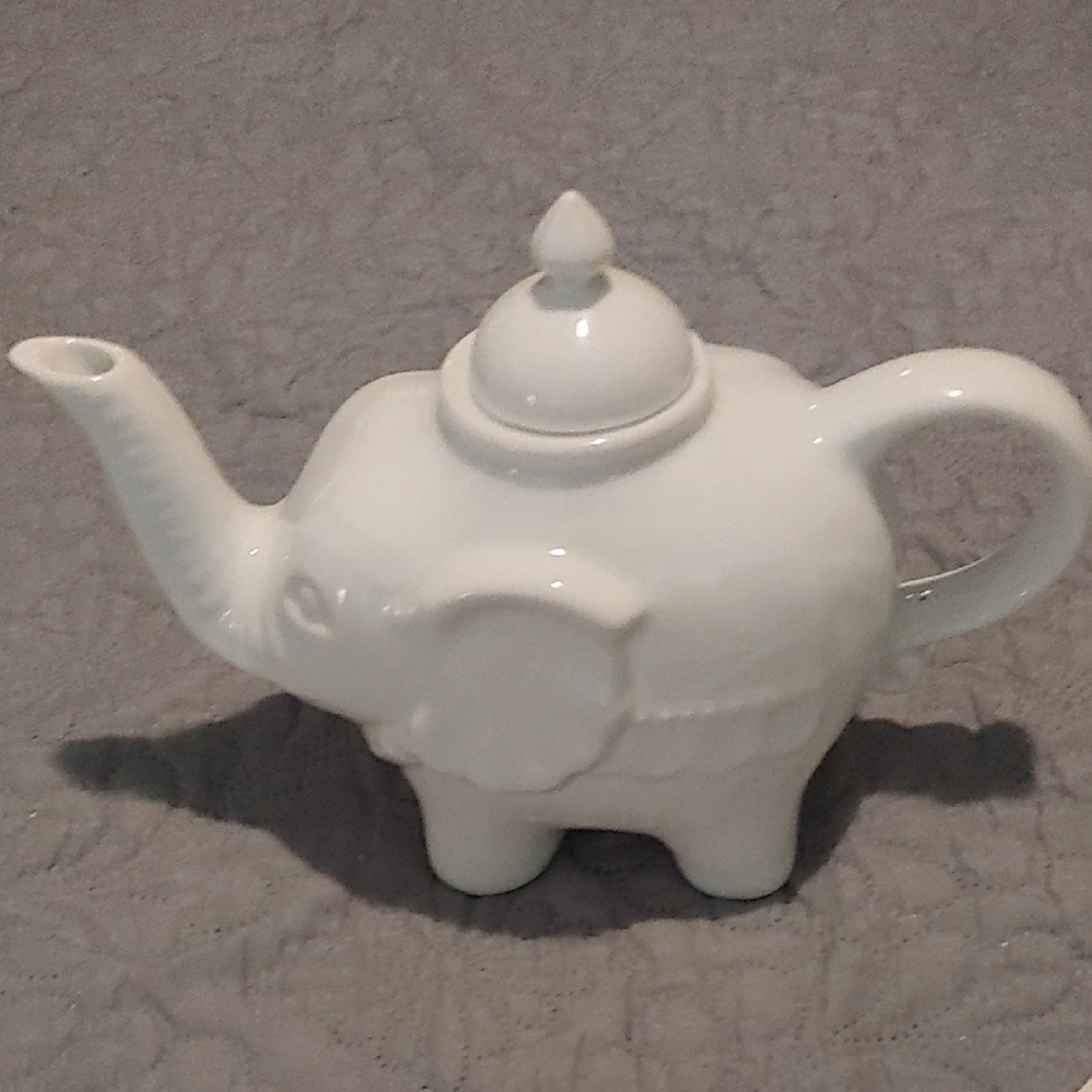 Elegant White Elephant Teapot